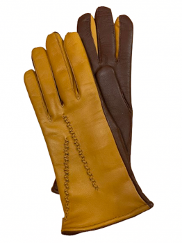 Dámské kožené rukavice Mustard Brown 7,5